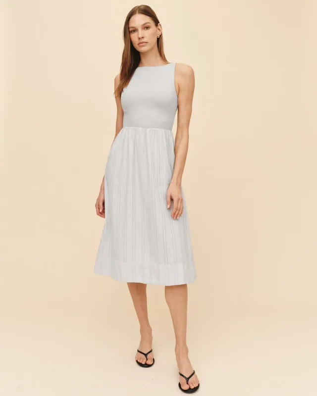 Bella Dahl - Mixed Crew Neck Midi Dress Faded Lilac