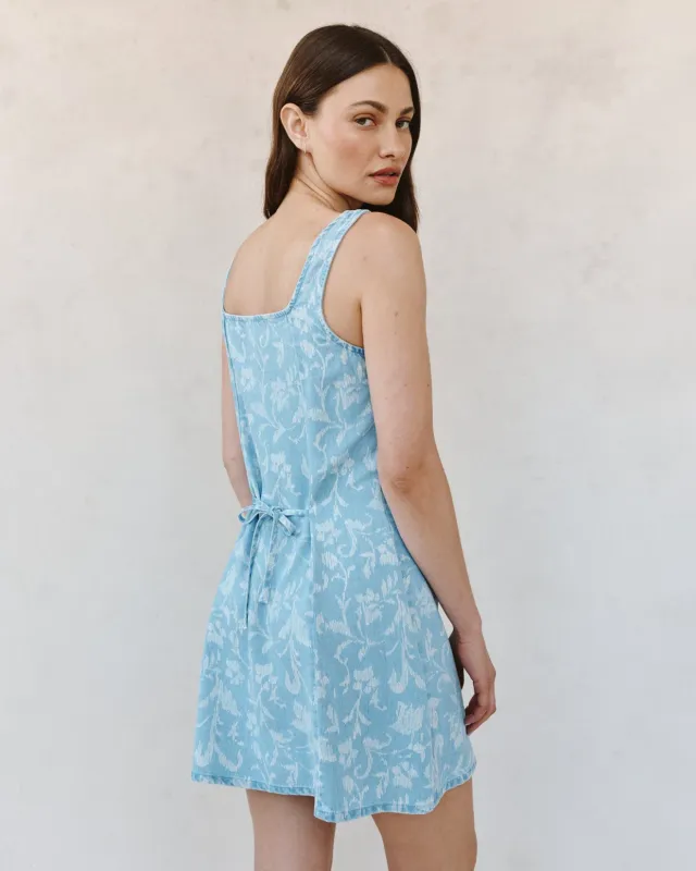 Bella Dahl - Sleeveless Button Front Fitted Dress Vintage Fleur Denim
