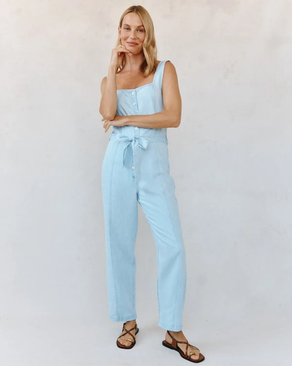 Bella Dahl - Square Neck Jumpsuit Costal Fade Wash