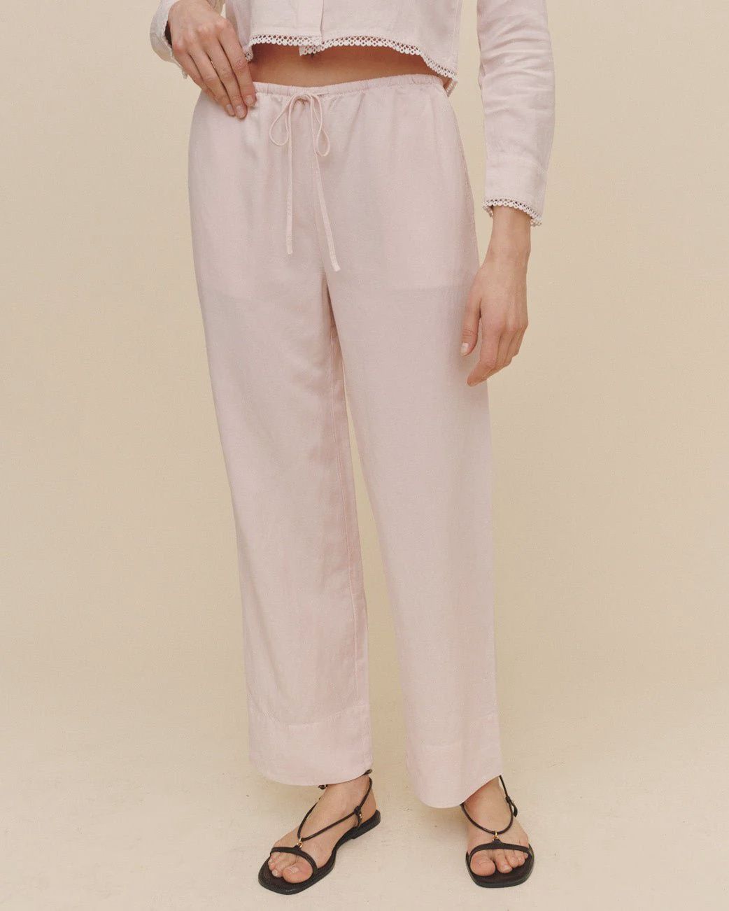 Bella Dahl - Wide Hem Drawstring Pant Ballet Pink