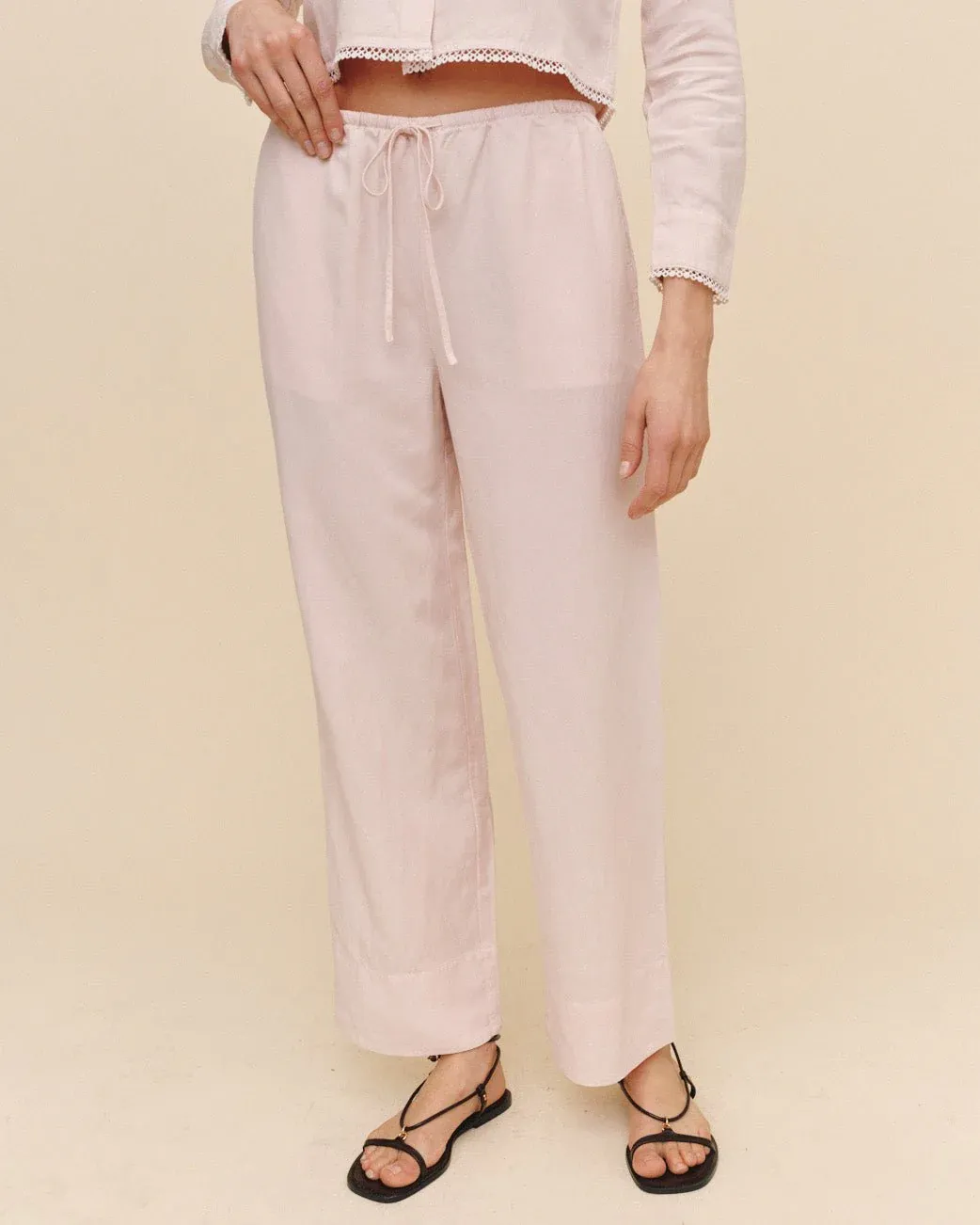 Bella Dahl - Wide Hem Drawstring Pant Ballet Pink Bella Dahl - Wide Hem Drawstring Pant Ballet Pink