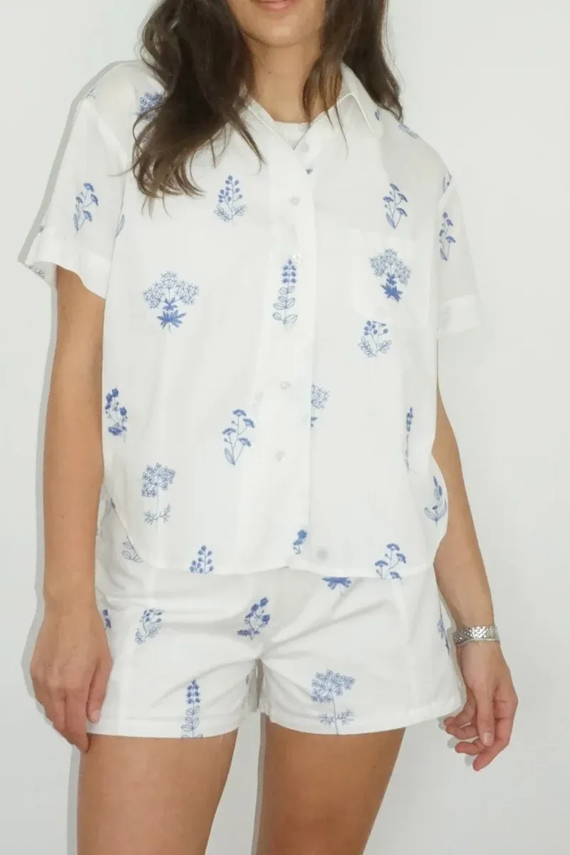 NIBI-MTK - Rory Shirt Soft Blue Stitch