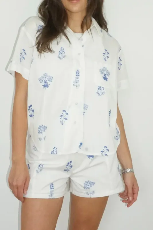 NIBI-MTK - Rory Shirt Soft Blue Stitch