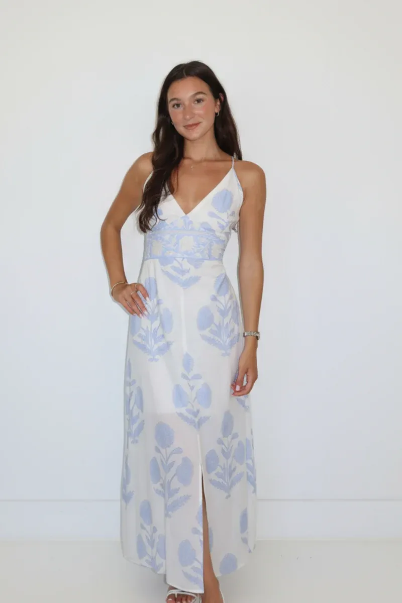 NIBI-MTK - Isabella Maxi Dress Buta Blue