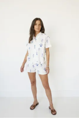 NIBI-MTK - Petra Shorts Soft Blue Stitch