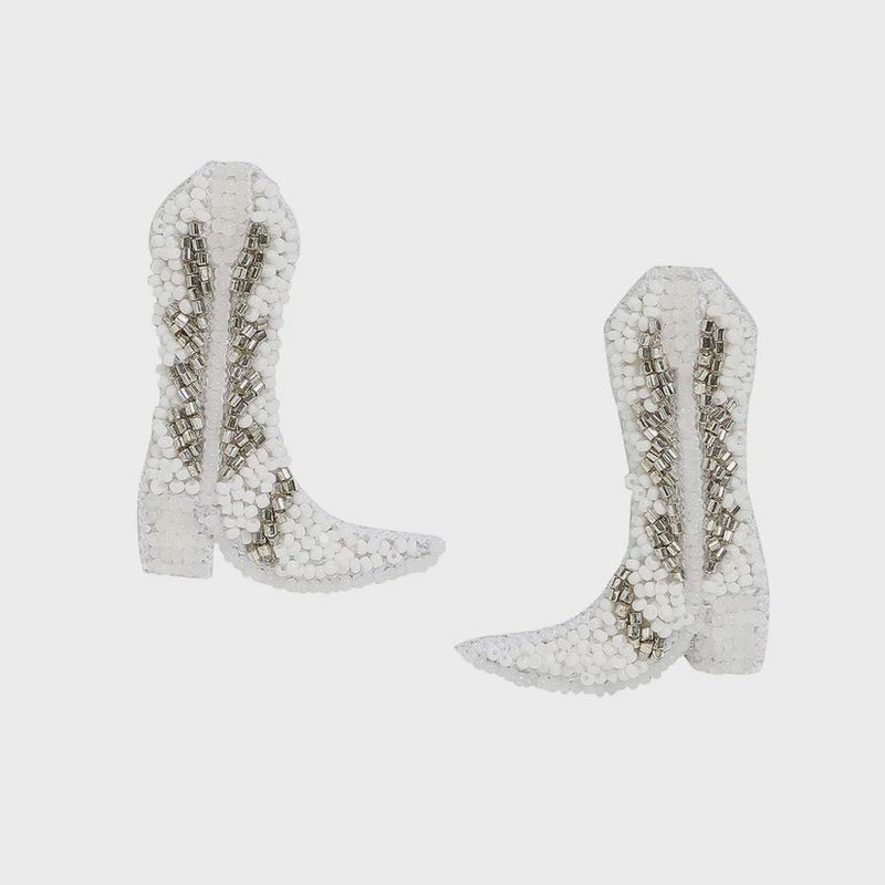 Bhavna Kanakia - Rodeo Boot Earrings White