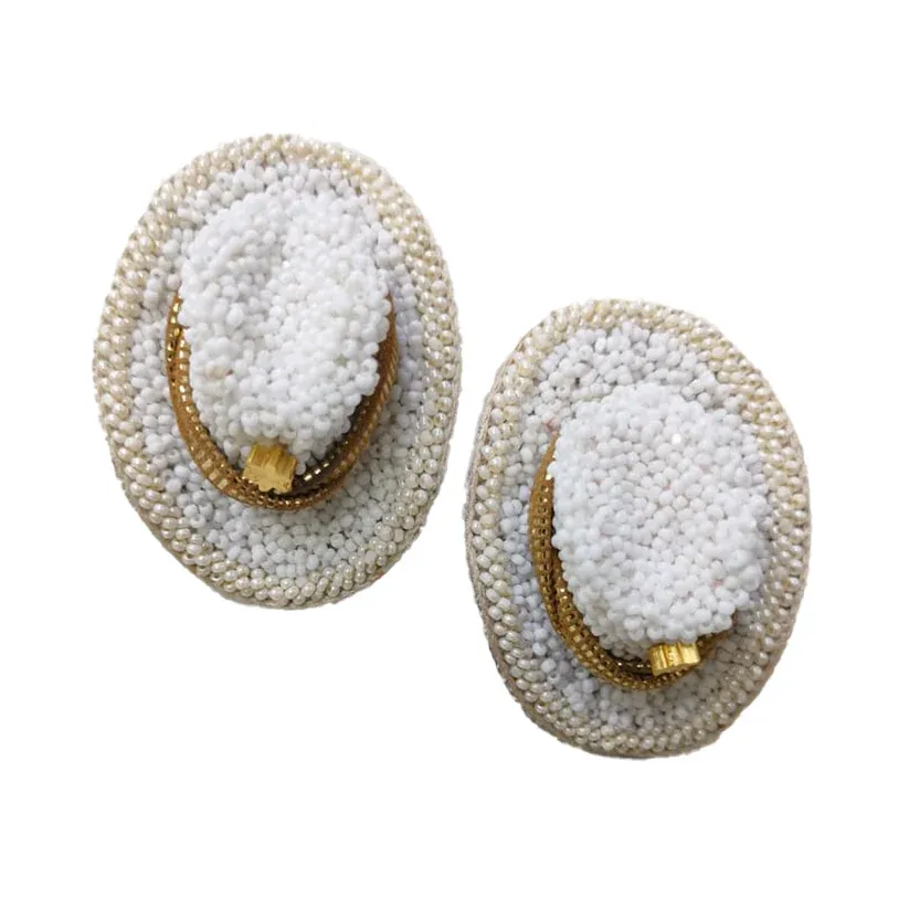 Bhavna Kanakia - Cowboy Hat Earrings White