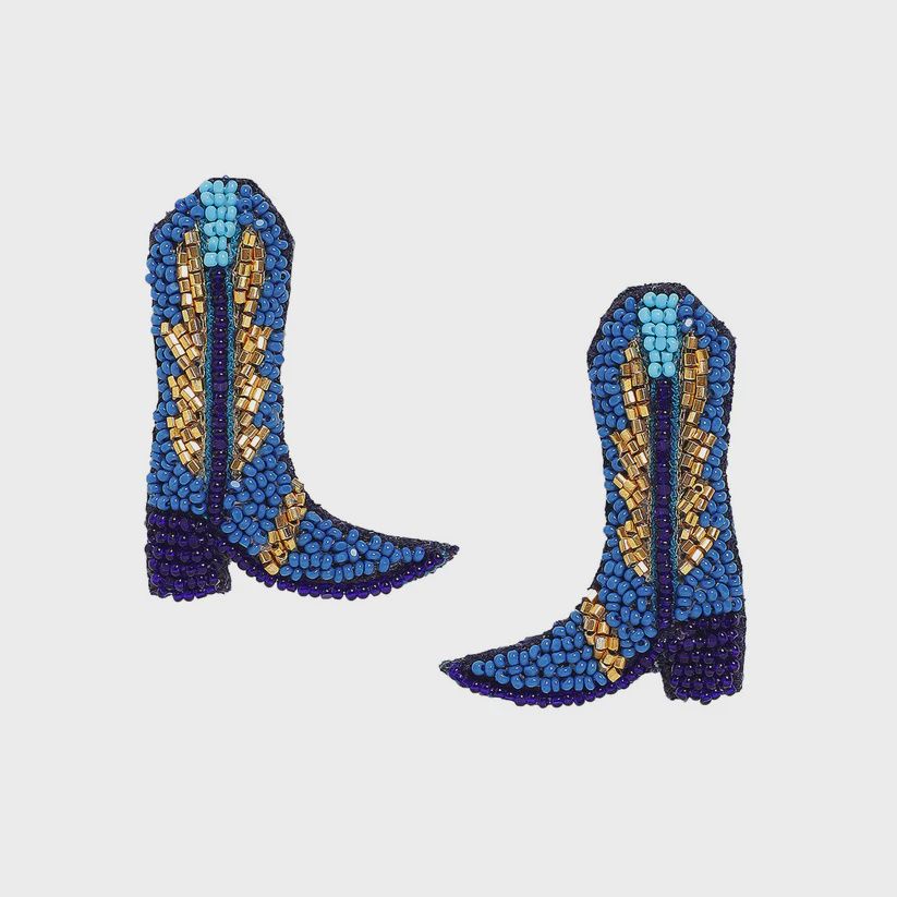 Bhavna Kanakia - Rodeo Boot Earrings Blue