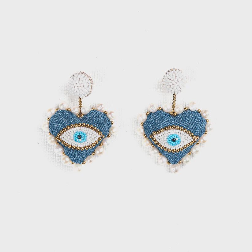 Bhavna Kanakia - Denim Evil Eye Earrings