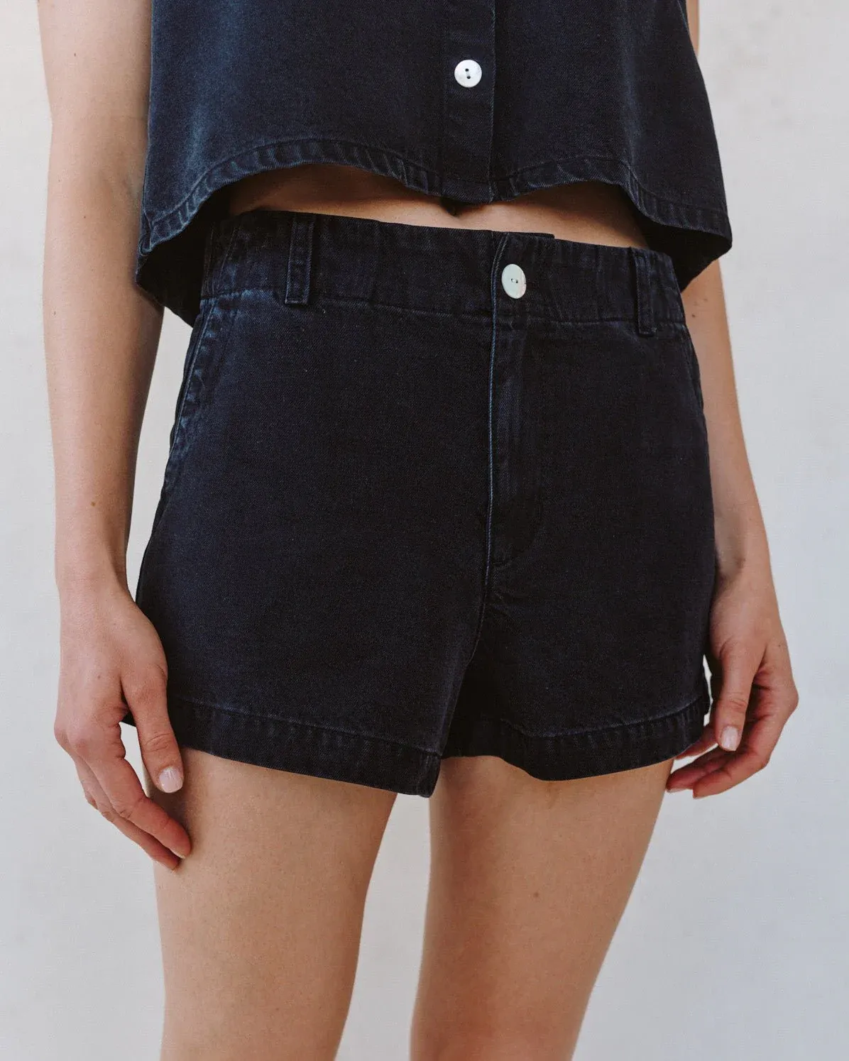 Bella Dahl - Ella Playa Trouser Short Antique Black Wash
