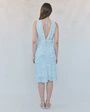 Bella Dahl - V-Neck Tie Back Bias Maxi Dress Blue Ditsy Floral