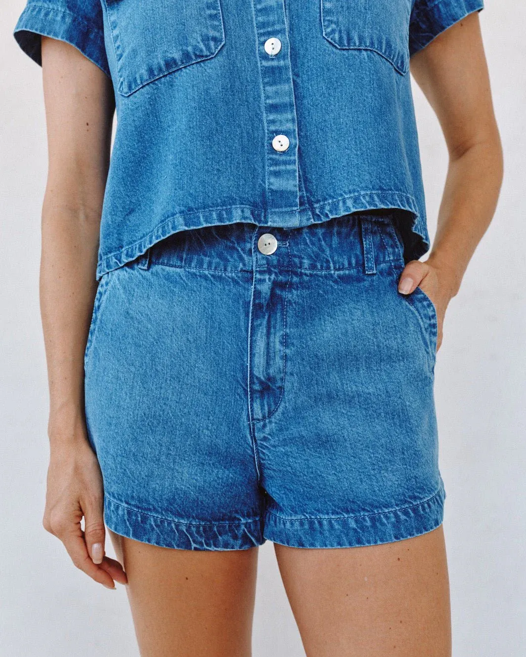 Bella Dahl - Ella Playa Trouser Short Spring Horizon Wash