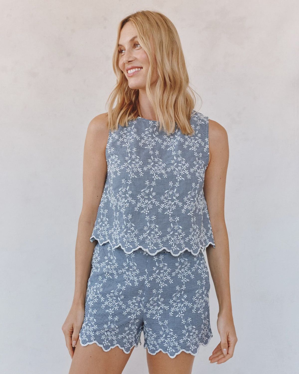 Bella Dahl - Split Back Tank Floral Gingham