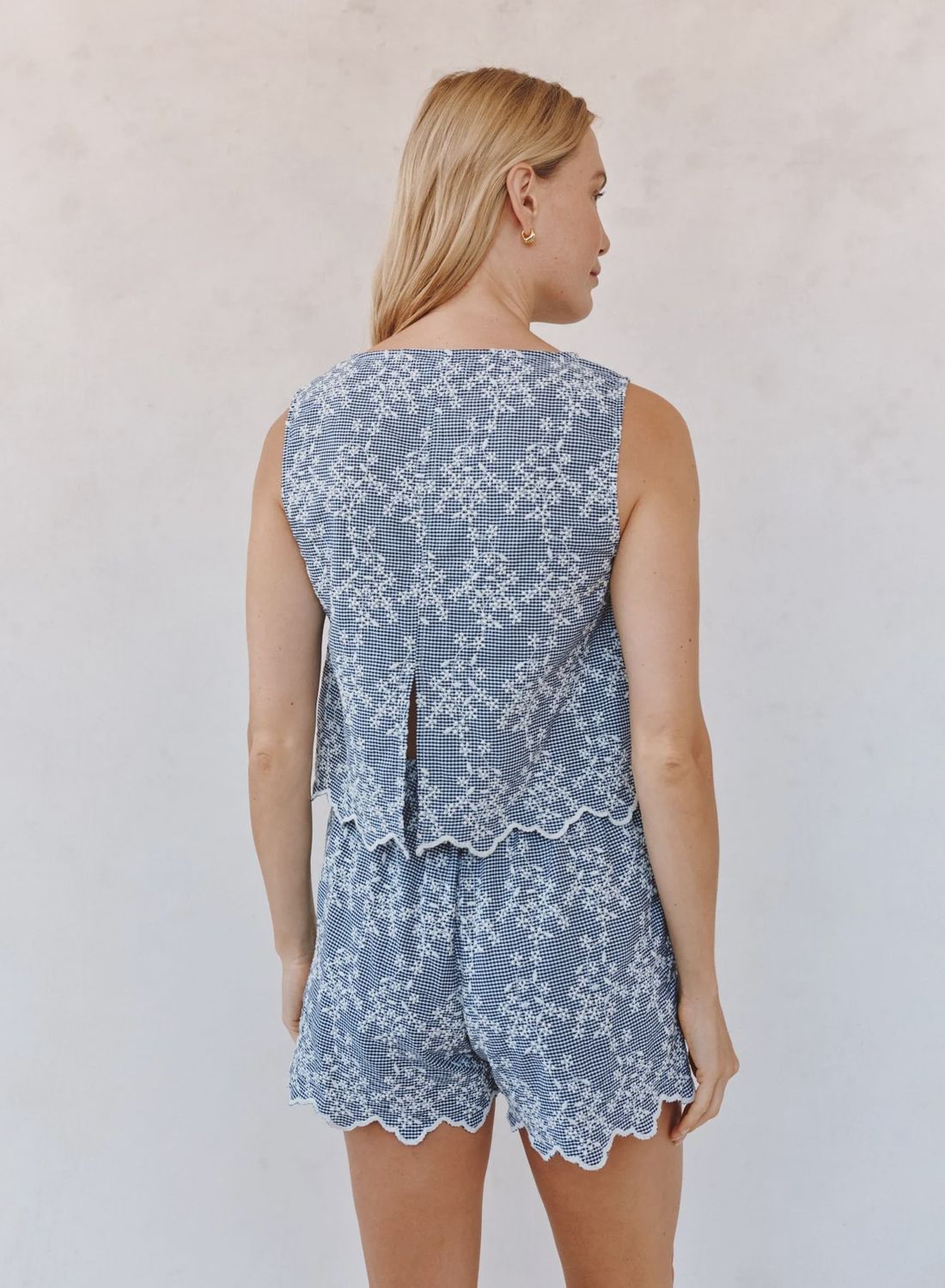 Bella Dahl - Split Back Tank Floral Gingham