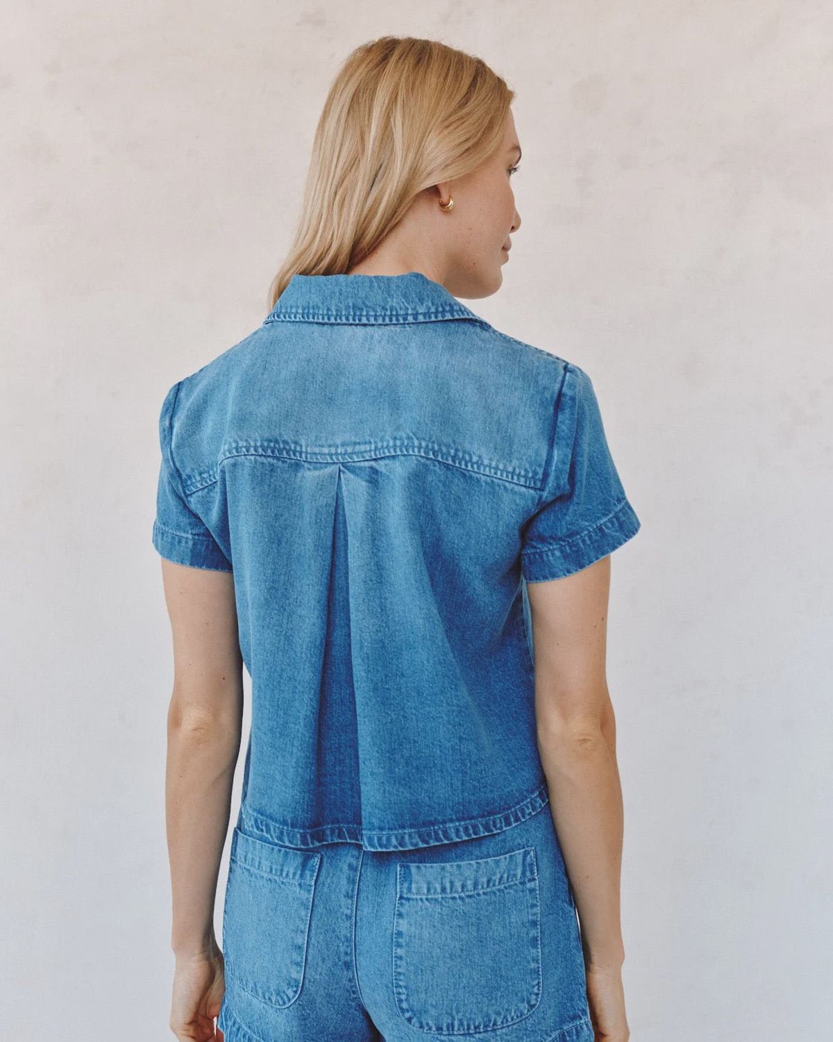 Bella Dahl - Short Sleeve Flap Pocket Shirt Spring Horizon