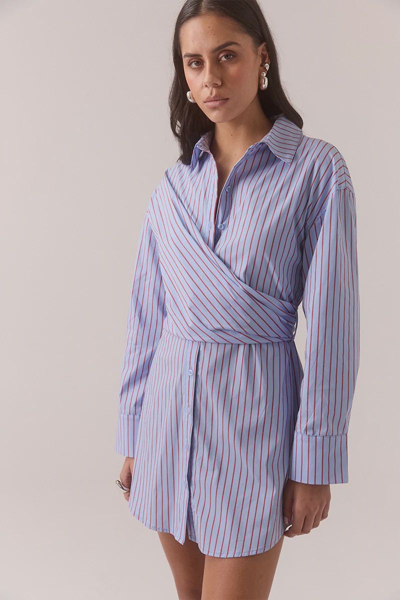 Sovere - Taven Shirt Dress Cornflower Stripe