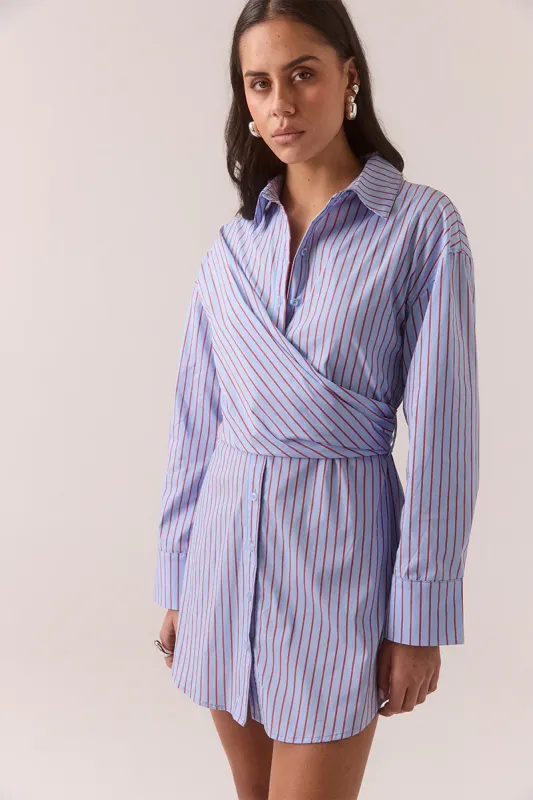 Sovere - Taven Shirt Dress Cornflower Stripe