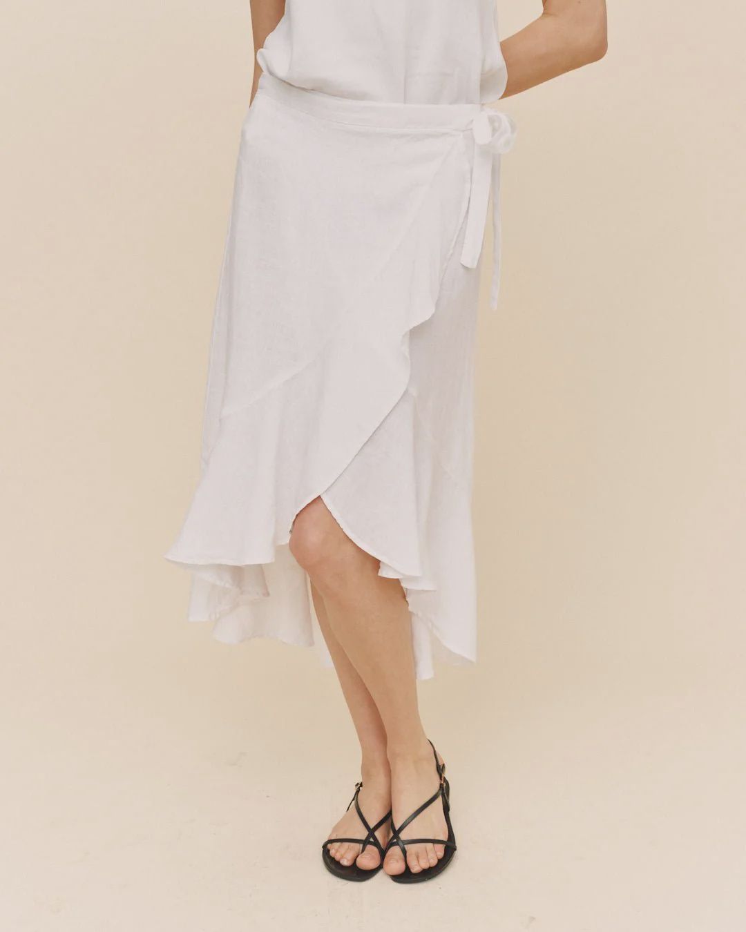 Bella Dahl - Ruffle Wrap Skirt White