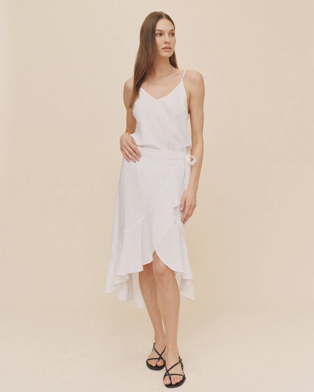 Bella Dahl - Ruffle Wrap Skirt White