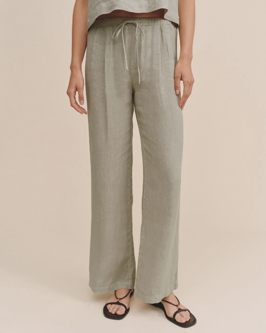 Bella Dahl - Beach Pant w/ Lattice Stripe Green Tea