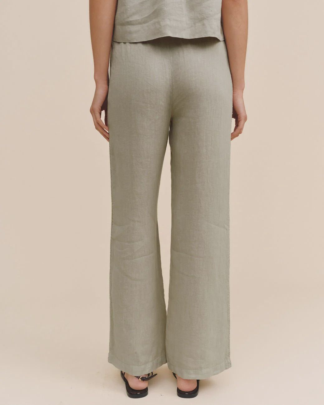 Bella Dahl - Beach Pant w/ Lattice Stripe Green Tea