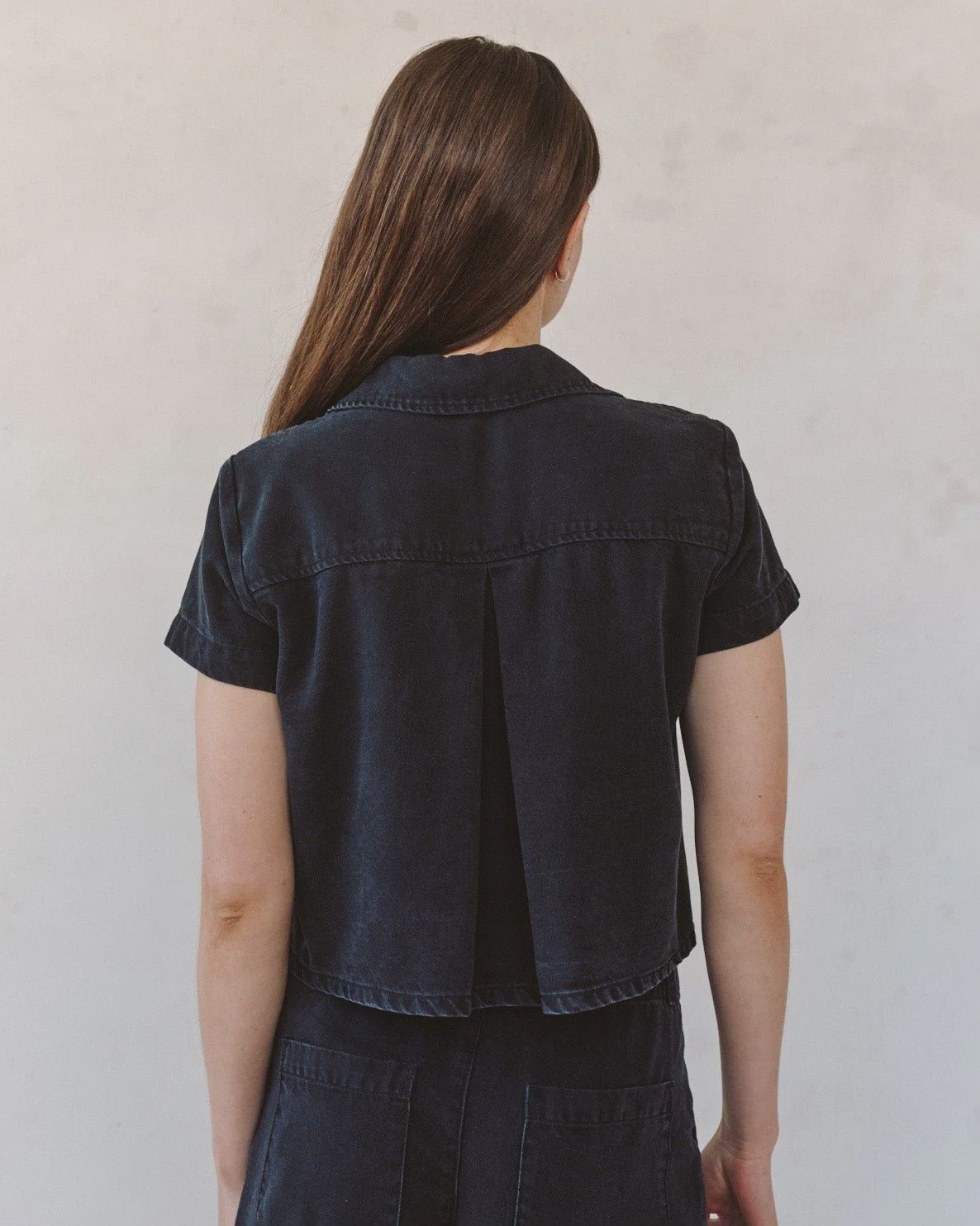 Bella Dahl - Short Sleeve Flap Pocket Shirt Antique Black Wash