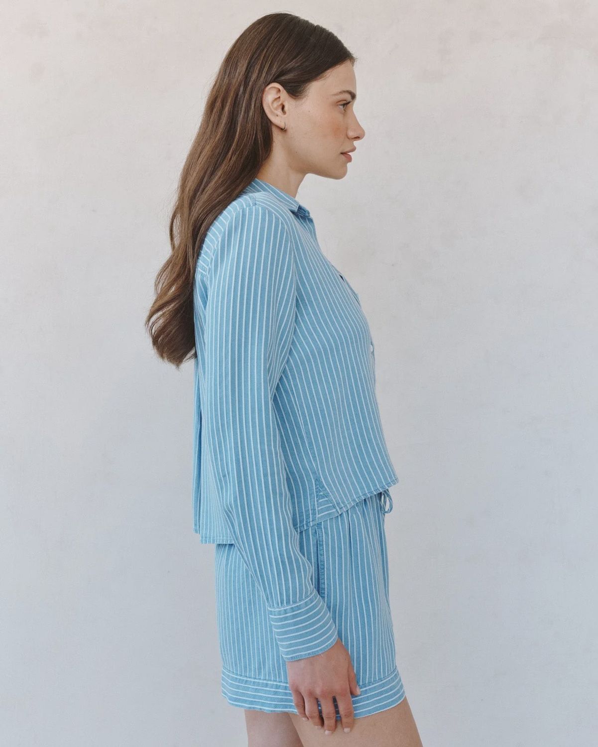 Bella Dahl - Mixed Stripe Button Down Shirt Costal Stripe