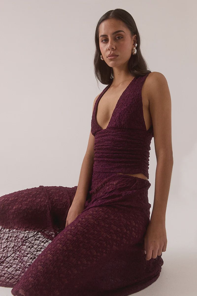 Sovere - Aaila Lace Top Plum