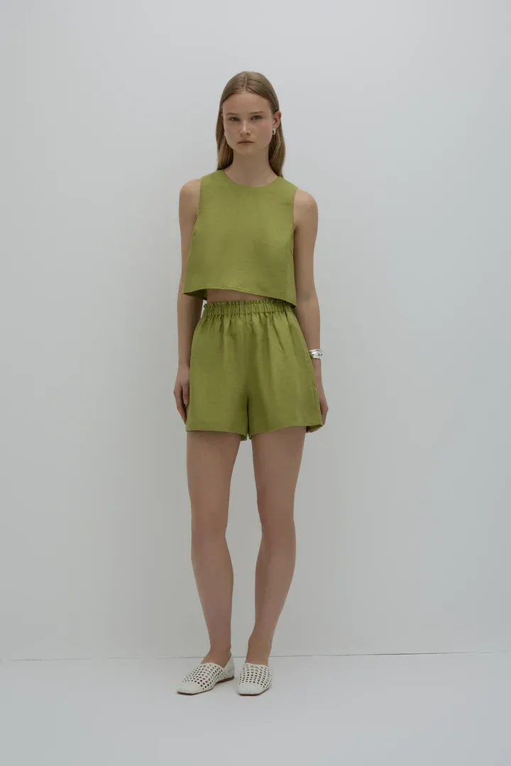 Nude Lucy - Sian Linen Top Fern