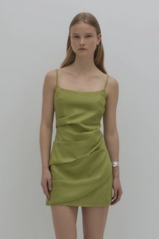 Nude Lucy - Rani Linen Mini Dress Fern