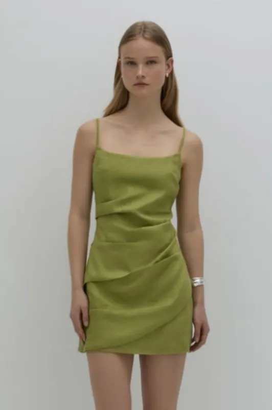 Nude Lucy - Rani Linen Mini Dress Fern