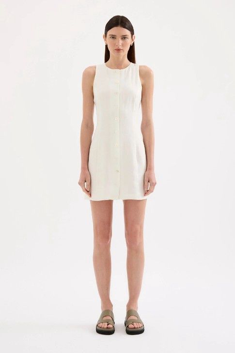 Nude Lucy - Mazi Linen Mini Dress White