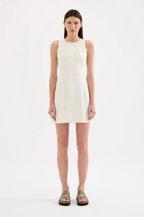 Nude Lucy - Mazi Linen Mini Dress White
