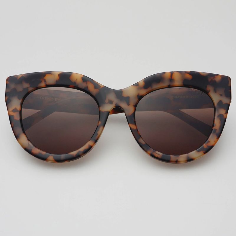 FREYRS Eyewear - Charlotte Acetate Womens Cat Eye Sunglasses - Milky Tortoise