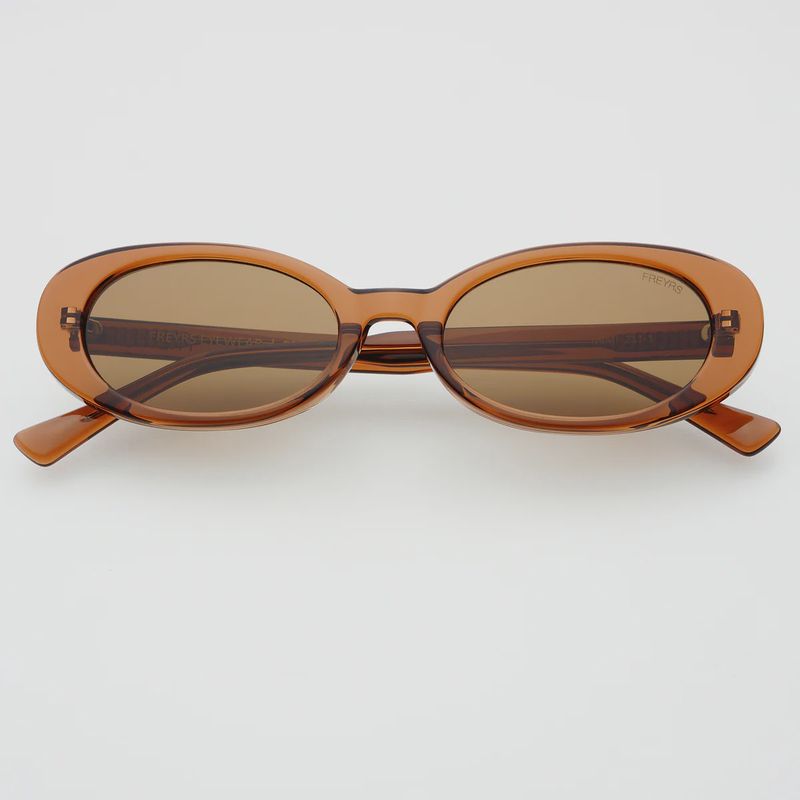 FREYRS Eyewear - Mimi Acetate Oval Sunglasses - Brown