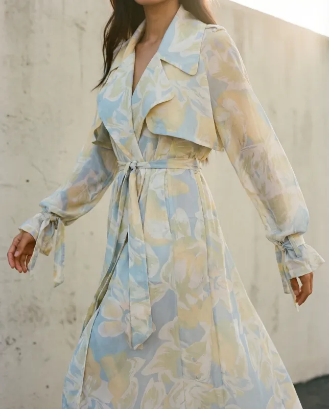 Amanda Maria - Chiffon Trench Celeste Print