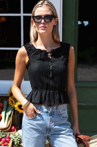 Emerson Fry - Roussillon Top Jet Black, Size: XS