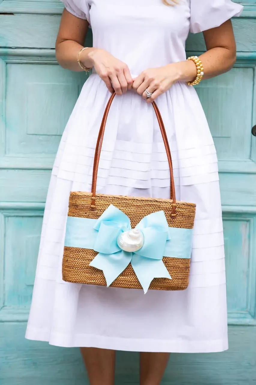 Lisi Lerch - Large Charlotte Bag Tiffany Blue Fluffy Bow White Shell