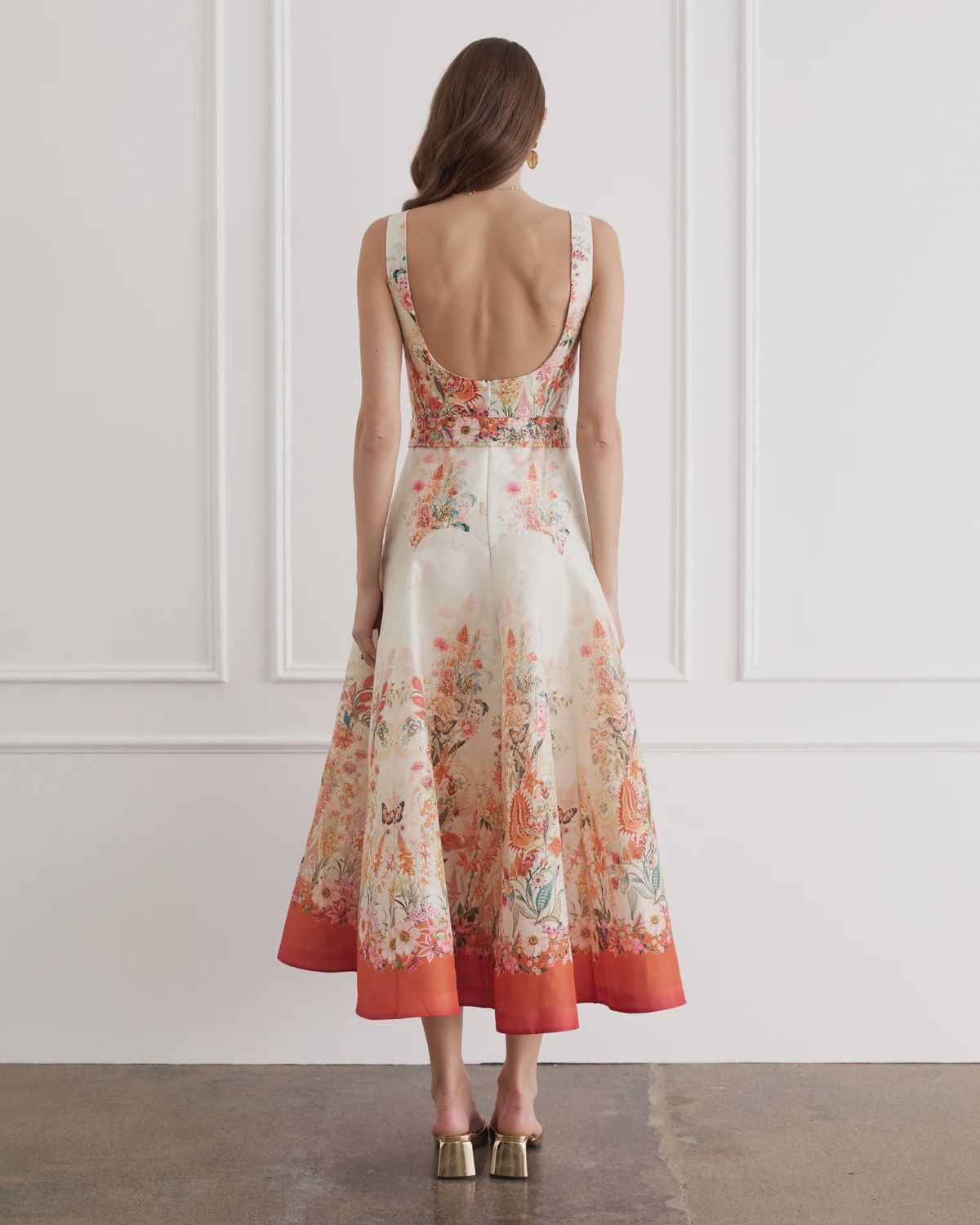 Aqua Blu - Phoebe Midi Dress Bouquet