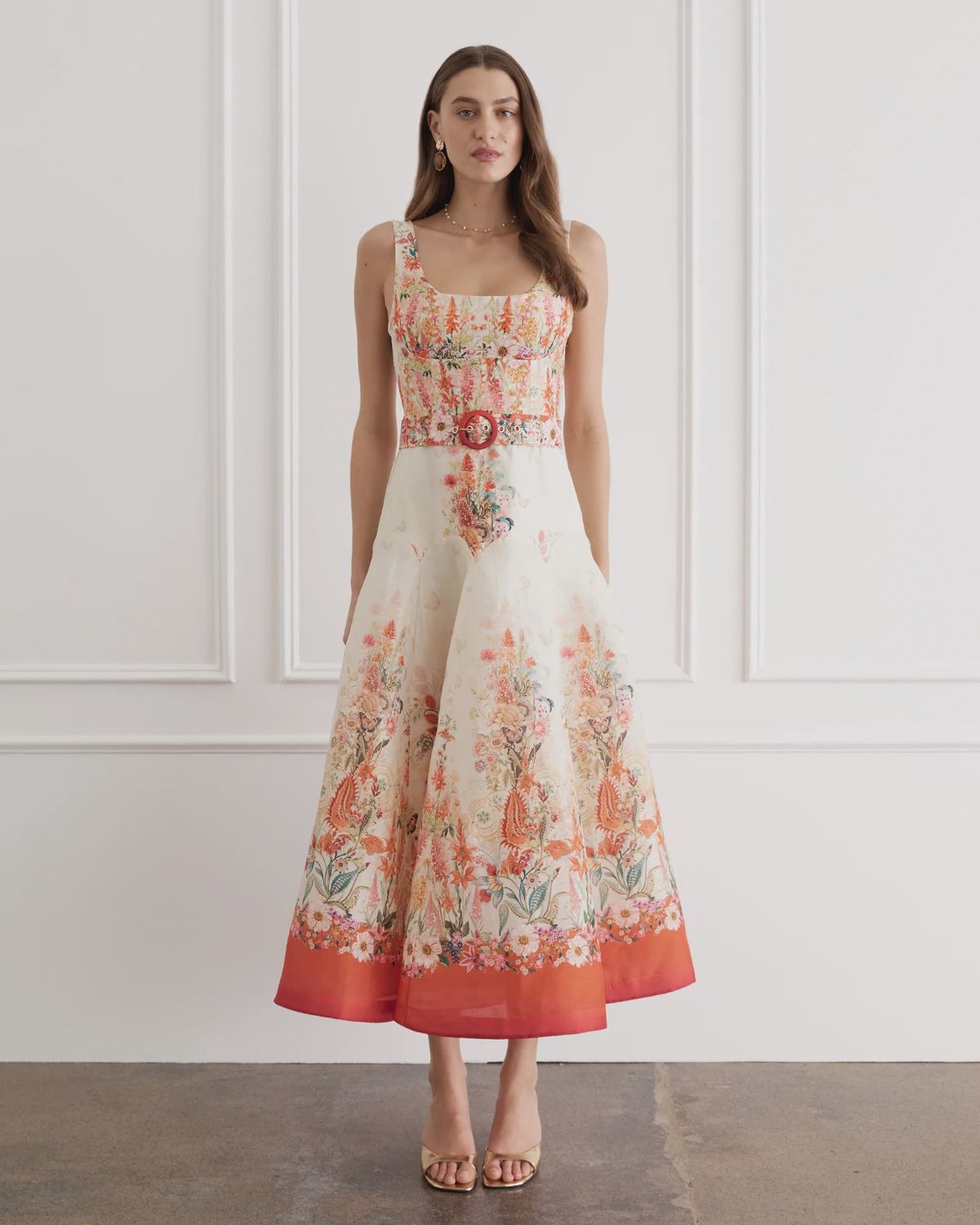 Aqua Blu - Phoebe Midi Dress Bouquet