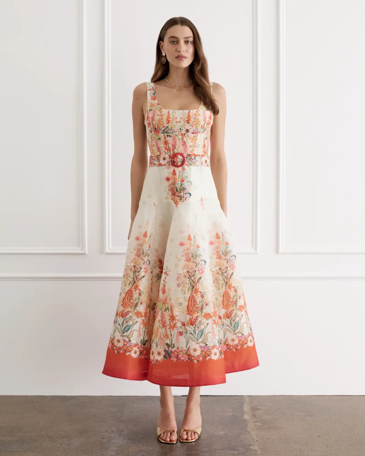 Aqua Blu - Phoebe Midi Dress Bouquet