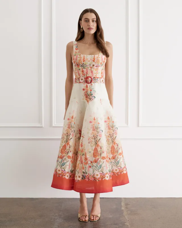 Aqua Blu - Phoebe Midi Dress Bouquet
