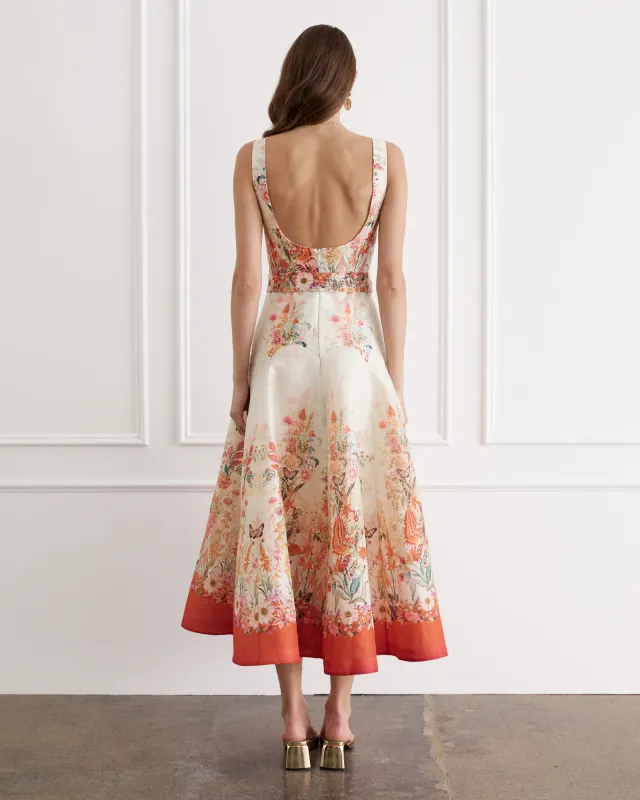 Aqua Blu - Phoebe Midi Dress Bouquet