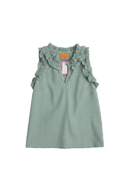 La Plage - Butterfly Top Shirting Stripes Green/White La Plage - Butterfly Top Shirting Stripes Green/White