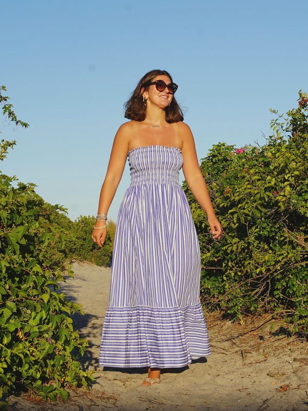 La Plage - Beacon Rock Maxi Dress Blue/White