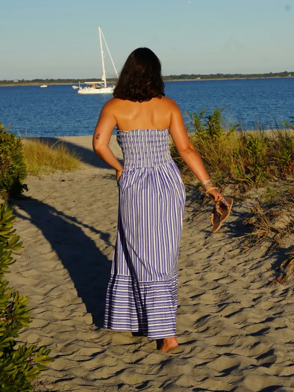 La Plage - Beacon Rock Maxi Dress Blue/White