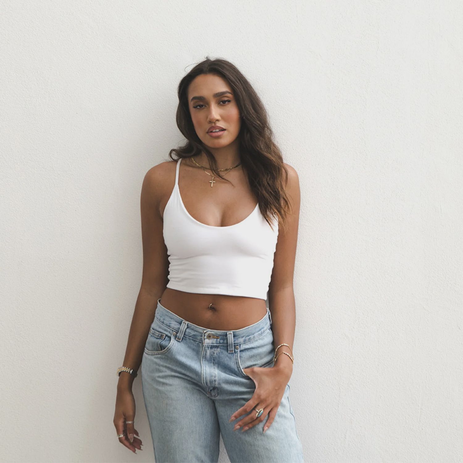 Boob-eez - Kyla Double Layer Crop White Boob-eez - Kyla Double Layer Crop White