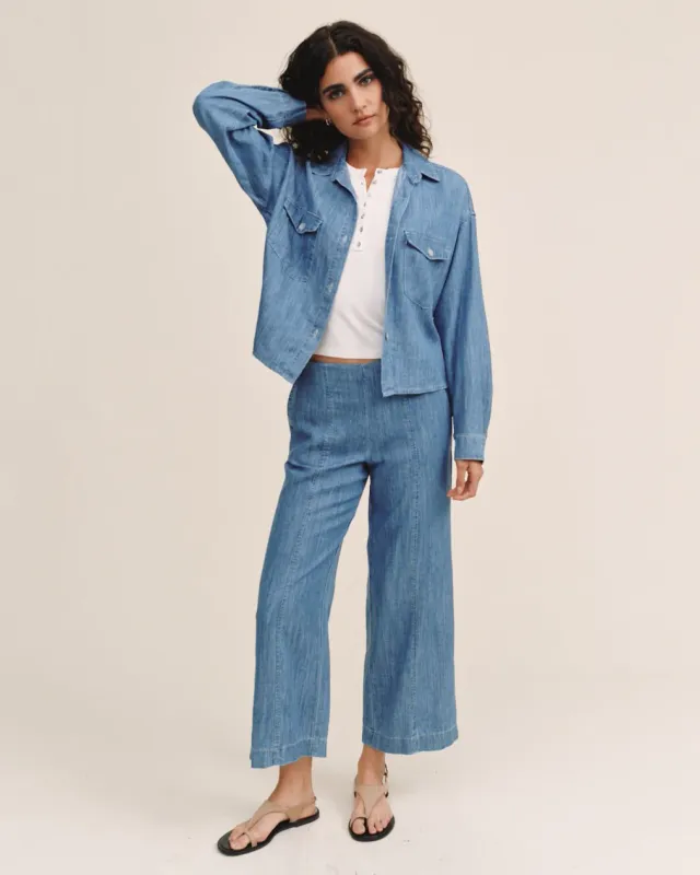 Bella Dahl - Long Sleeve Flap Pocket Shirt Island Blue Wash