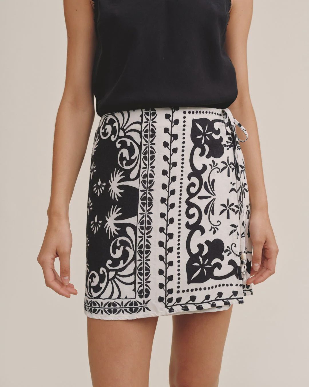 Bella Dahl - Wrap Skirt With Sash Tropical Bandana