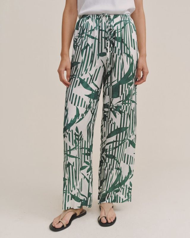 Bella Dahl - Wide Leg With Wide Hem Palm Paradise Print